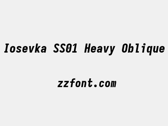 Iosevka SS01 Heavy Oblique