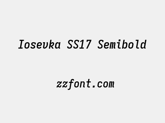 Iosevka SS17 Semibold
