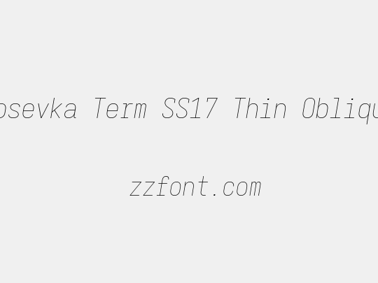 Iosevka Term SS17 Thin Oblique