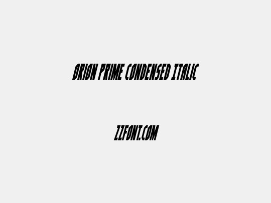 Orion Prime Condensed Italic