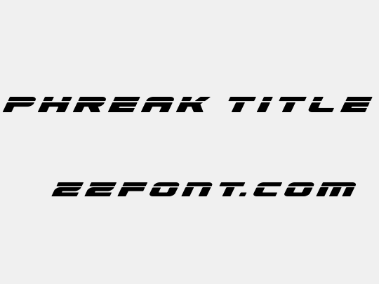 Speed Phreak Title Italic