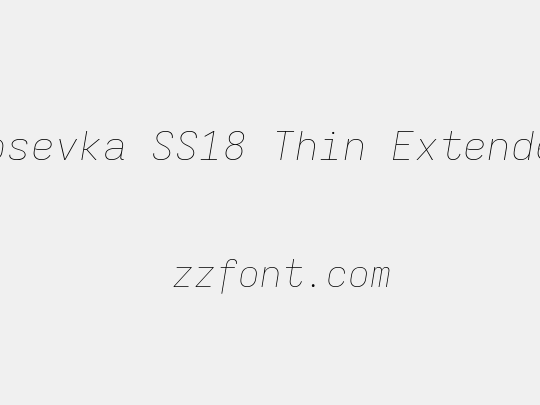 Iosevka SS18 Thin Extended
