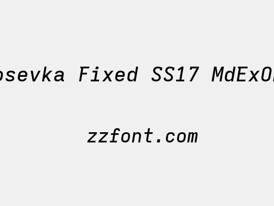 Iosevka Fixed SS17 MdExObl