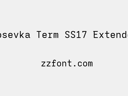 Iosevka Term SS17 Extended