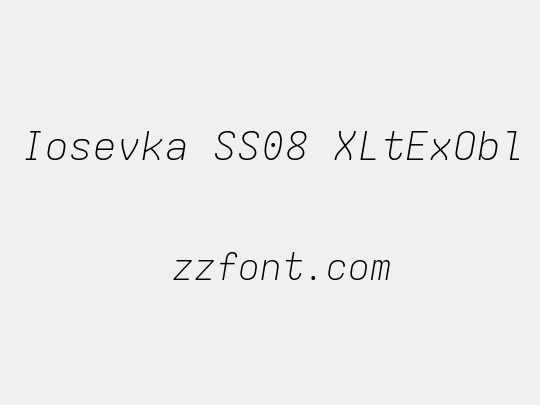 Iosevka SS08 XLtExObl