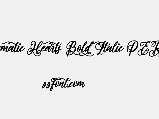 Dramatic Hearts Bold Italic PERSONAL