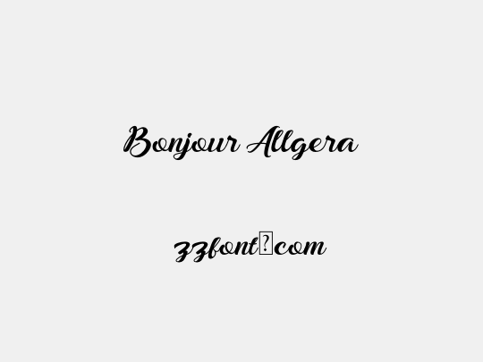 Bonjour Allgera