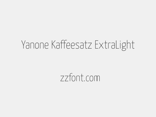 Yanone Kaffeesatz ExtraLight