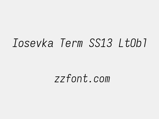 Iosevka Term SS13 LtObl