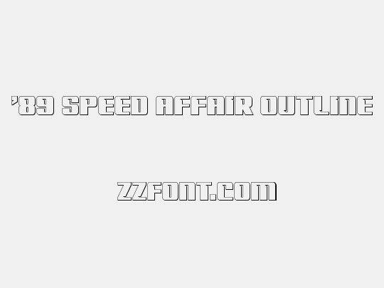 '89 Speed Affair Outline