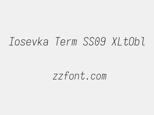 Iosevka Term SS09 XLtObl