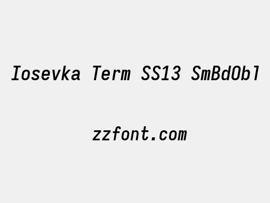 Iosevka Term SS13 SmBdObl