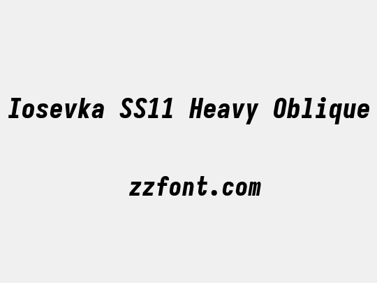 Iosevka SS11 Heavy Oblique
