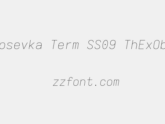 Iosevka Term SS09 ThExObl