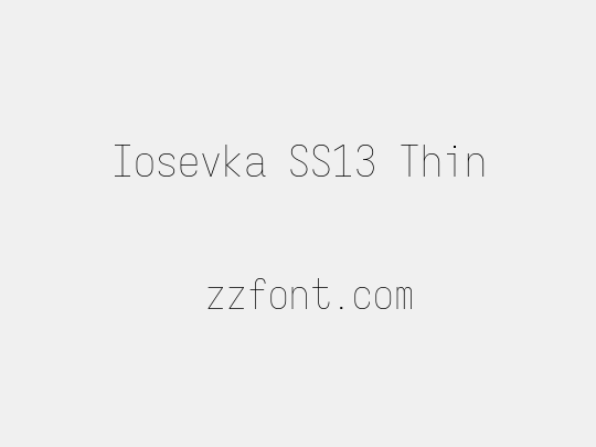 Iosevka SS13 Thin