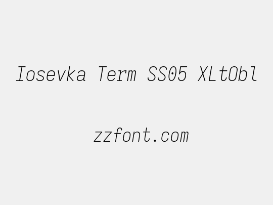 Iosevka Term SS05 XLtObl