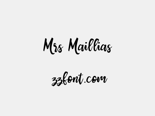 Mrs Maillias