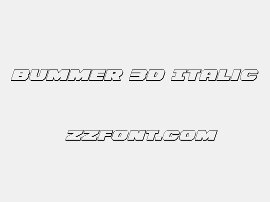 Bummer 3D Italic