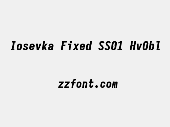 Iosevka Fixed SS01 HvObl