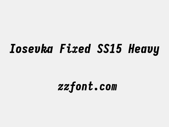 Iosevka Fixed SS15 Heavy