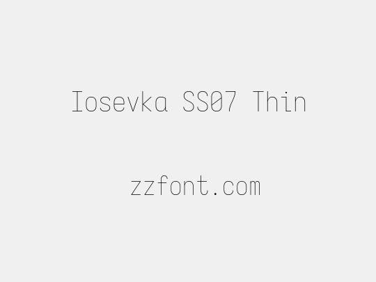Iosevka SS07 Thin