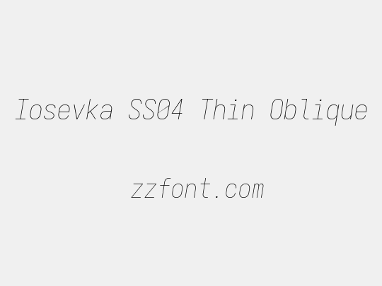 Iosevka SS04 Thin Oblique