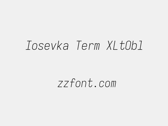 Iosevka Term XLtObl