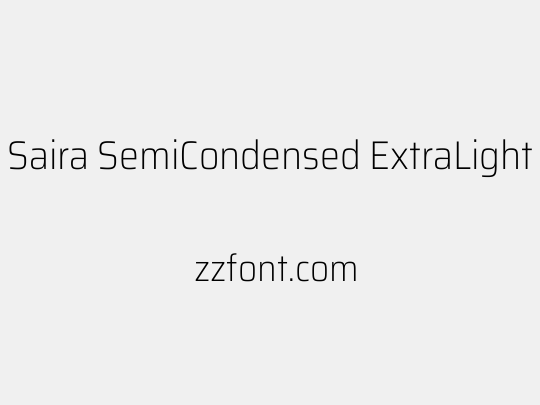 Saira SemiCondensed ExtraLight