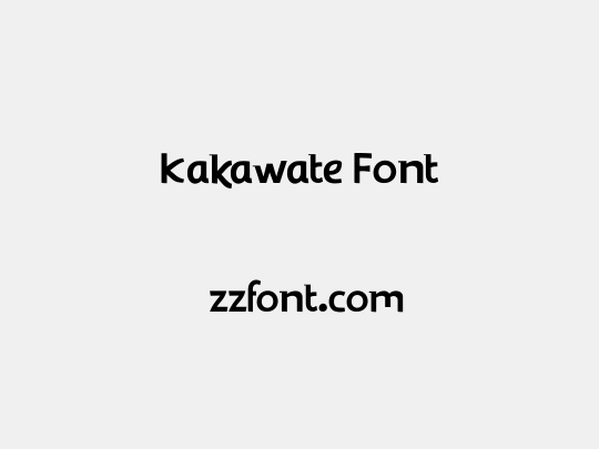 Kakawate Font
