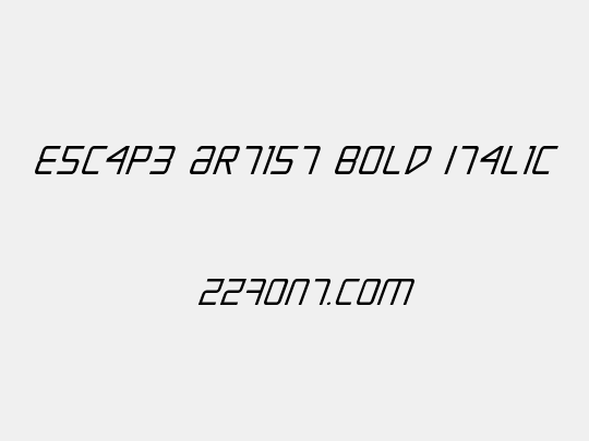 Escape Artist Bold Italic