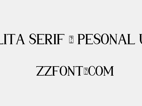 Nolita Serif - Pesonal Use