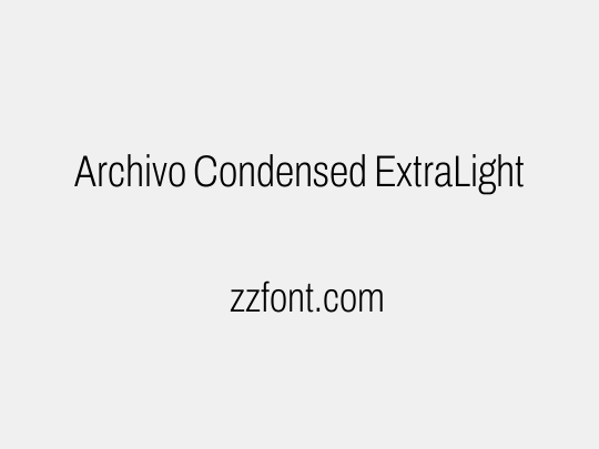 Archivo Condensed ExtraLight