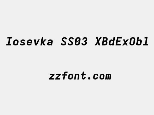 Iosevka SS03 XBdExObl