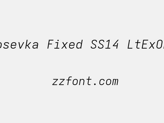 Iosevka Fixed SS14 LtExObl
