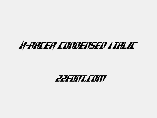 X-Racer Condensed Italic