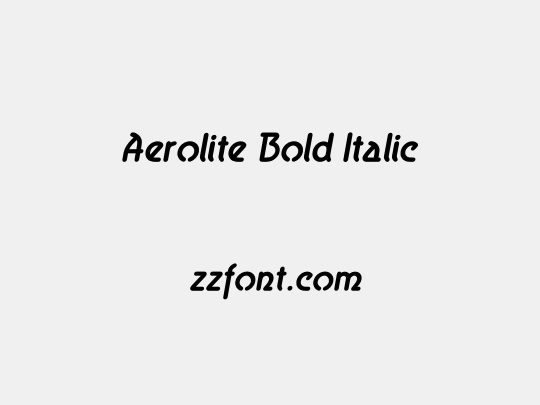 Aerolite Bold Italic