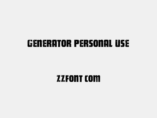 GENERATOR PERSONAL USE