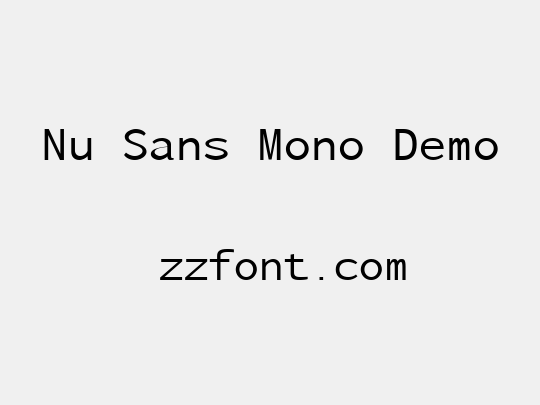 Nu Sans Mono Demo