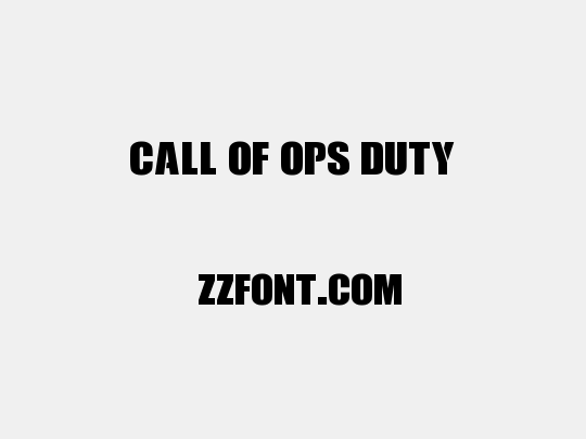 Call Of Ops Duty