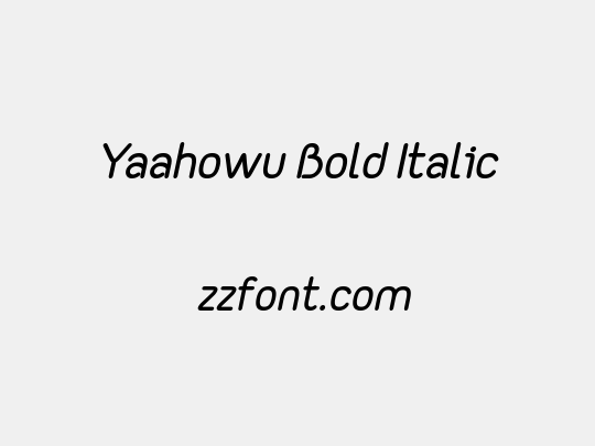 Yaahowu Bold Italic