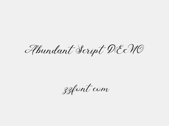 Abundant Script DEMO