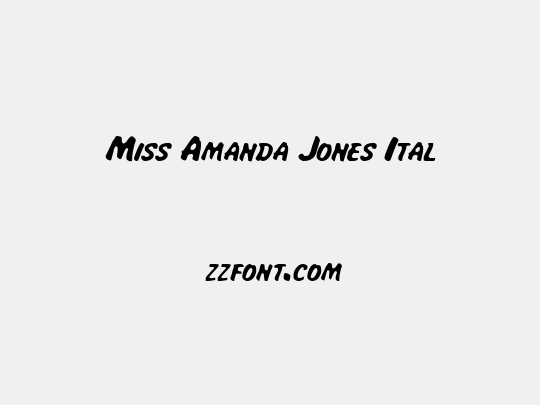 Miss Amanda Jones Ital