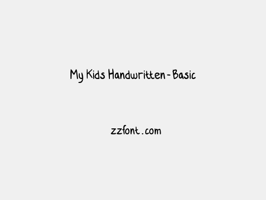 My Kids Handwritten-Basic