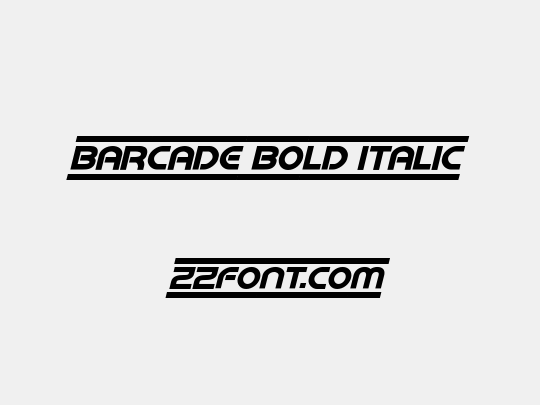 Barcade Bold Italic