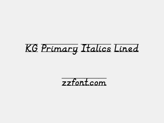 KG Primary Italics Lined