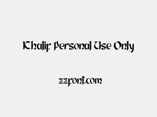 Khalif Personal Use Only