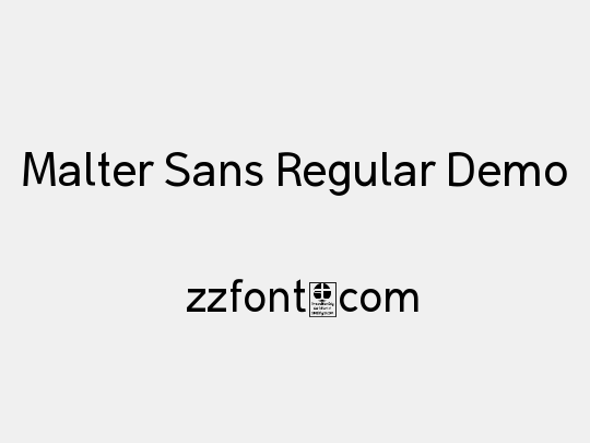 Malter Sans Regular Demo