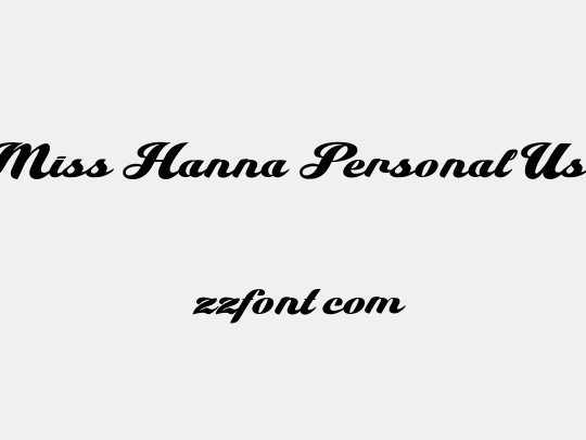 Miss Hanna Personal Use