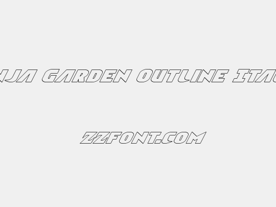Ninja Garden Outline Italic