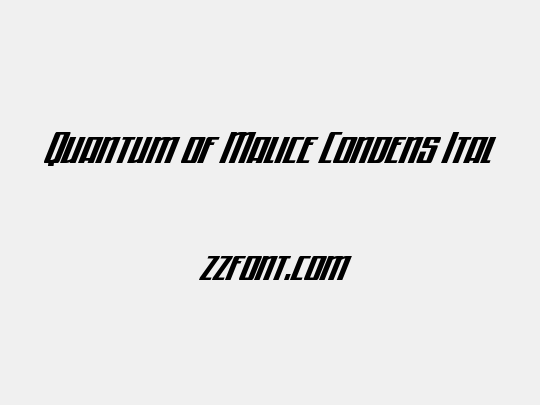Quantum of Malice Condens Ital
